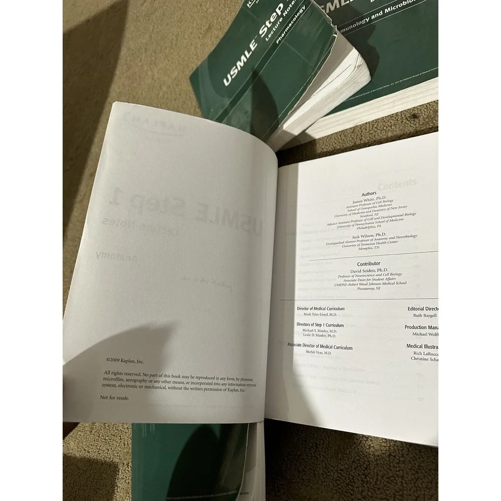 USMLE‎ Step 1 Lecture Notes Vintage 2009 6 Book Set Kaplan Test Prep